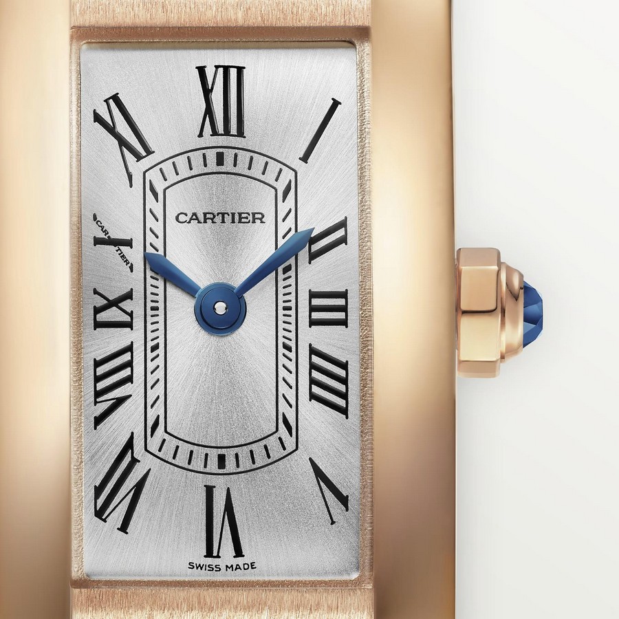 Đồng Hồ Cartier Tank Américaine Watch Nữ Nâu Vàng